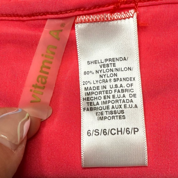 NEW VITAMIN A Coral Pink Beachy Boho Geometric Triangle Cheeky Bikini Set - Picture 7 of 10